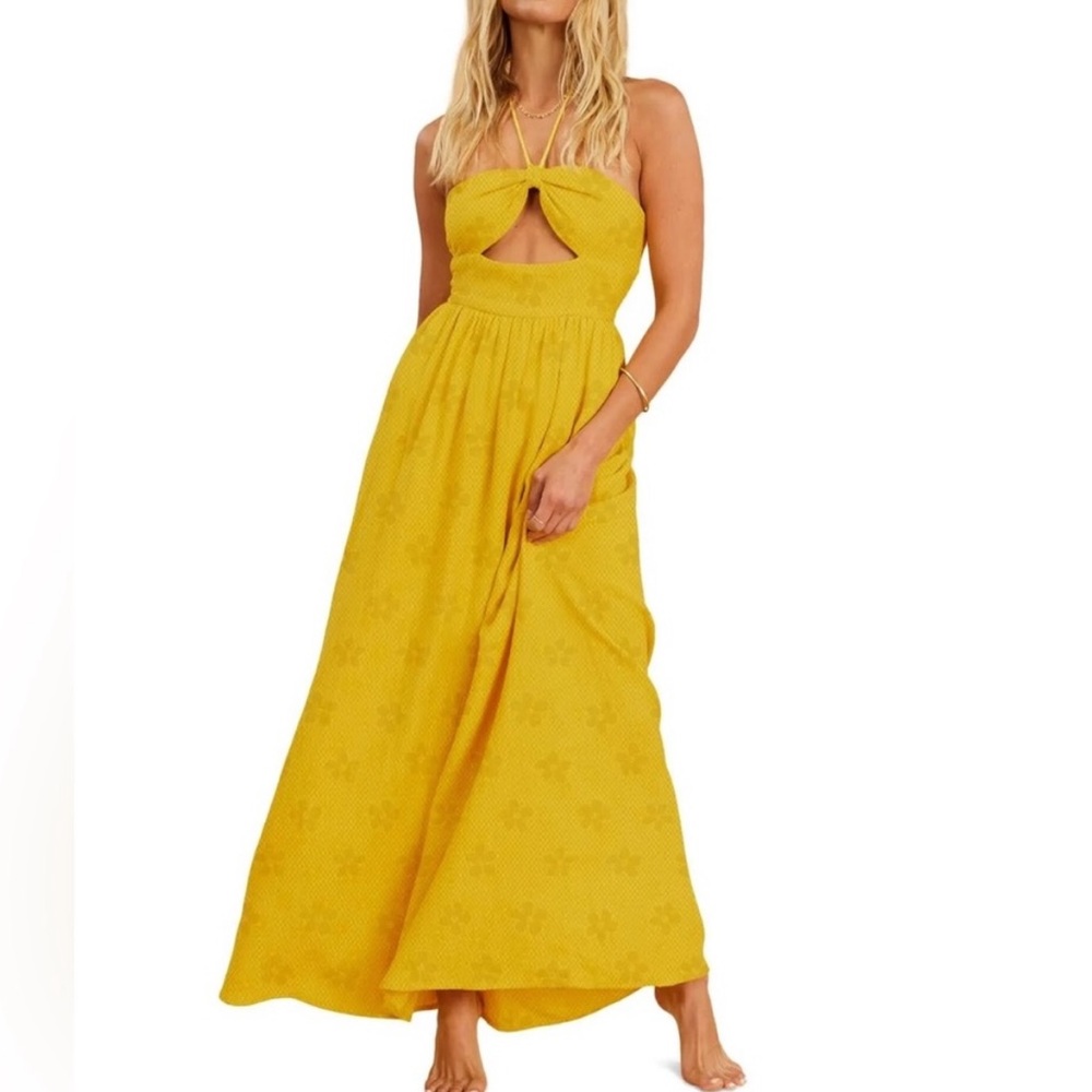 🔥🔥BILLABONG - SALTY BLONDE SUNSET GLOW HALTER MAXI DRESS🔥🔥 - Picture 10 of 15
